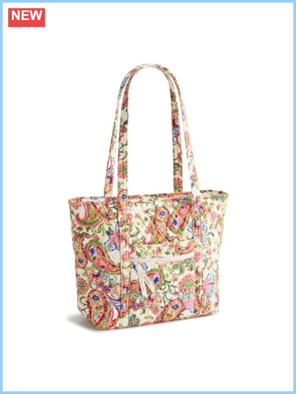 Premium Cotton Small Quilted Tote Shoulder Bag with Pockets